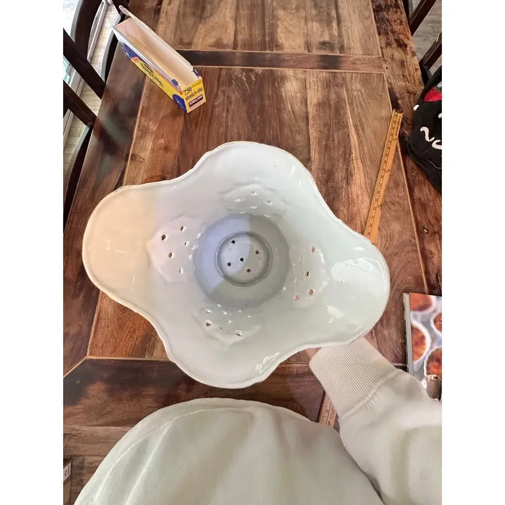 Vintage Tall White Blue Floral Porcelain Candle lamp Cover Cottagecore Victorian
